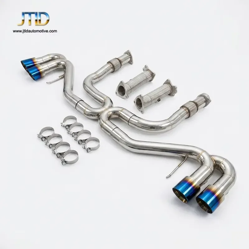 Precision Pipe Structure Exhaust System Replacement Kit Fit for Chevrolet Corvette C8 V8 With Custom Black or Blue Tail Pipes