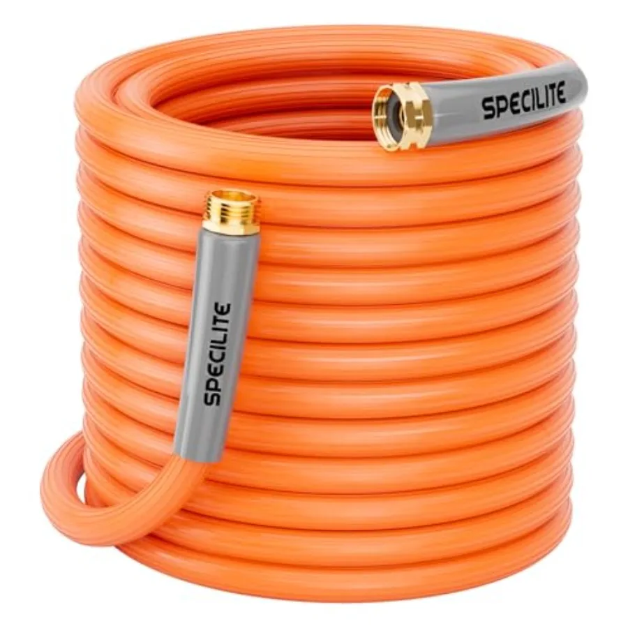

5/8'' Heavy Duty Rubber Garden Hose 75FT 1200psi Burst 300psi Working Hot/Cold Water Hose -50-170 5 Layered Pipe UV Resistant 3