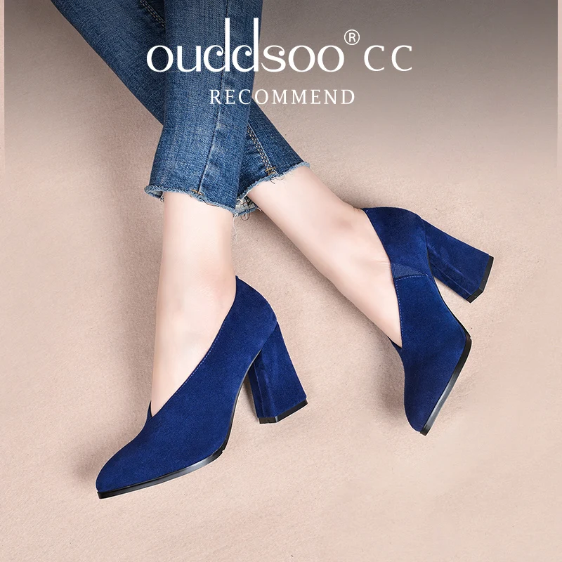 Ods  Spring Autumn Spikes Flat-soled Slippers Female New Style Slippers Female Retro-style Slippers With Rough Heels And Low Hee