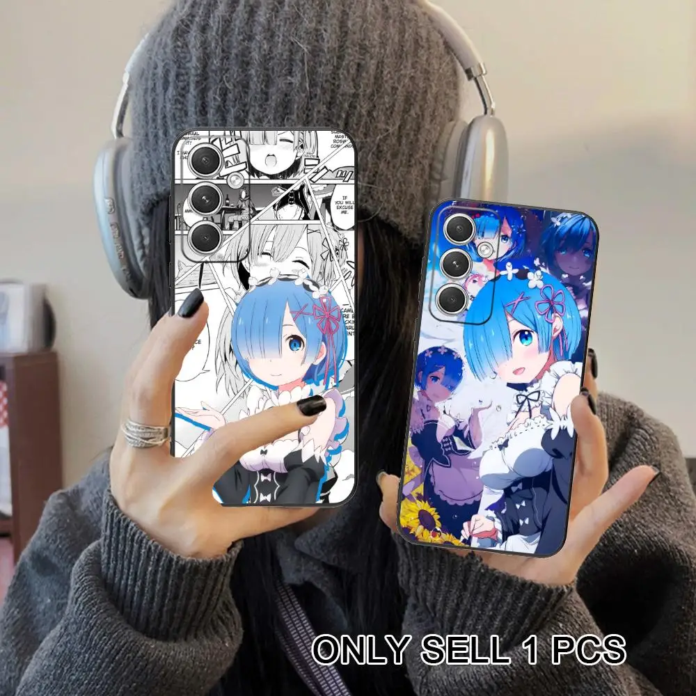 ReZero Rem Waifu Phone Case for Samsung Galaxy S26 S25 S24 S23 S22 S21 S20 Note20 Plus FE Ultra Soft TPU Shockproof Cover