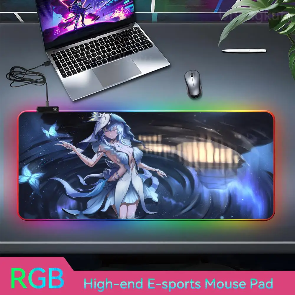 S_shorekeeper Mouse Keyboards Gamers Decoracion Desk Mat Mouse Pad Hentai Pad LED Large Gamer Mousepads RGB Rubber Mauspad Mouse