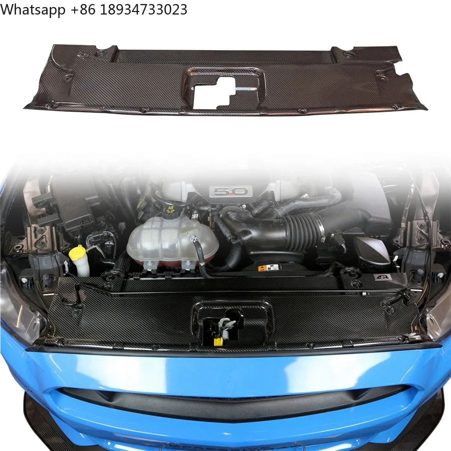 

LARIDAS High Quality New Carbon Fiber 3K Twill Radiator Cover for Mustang S550 EcoBoost Engine Retrofit/Upgrade 1 Year