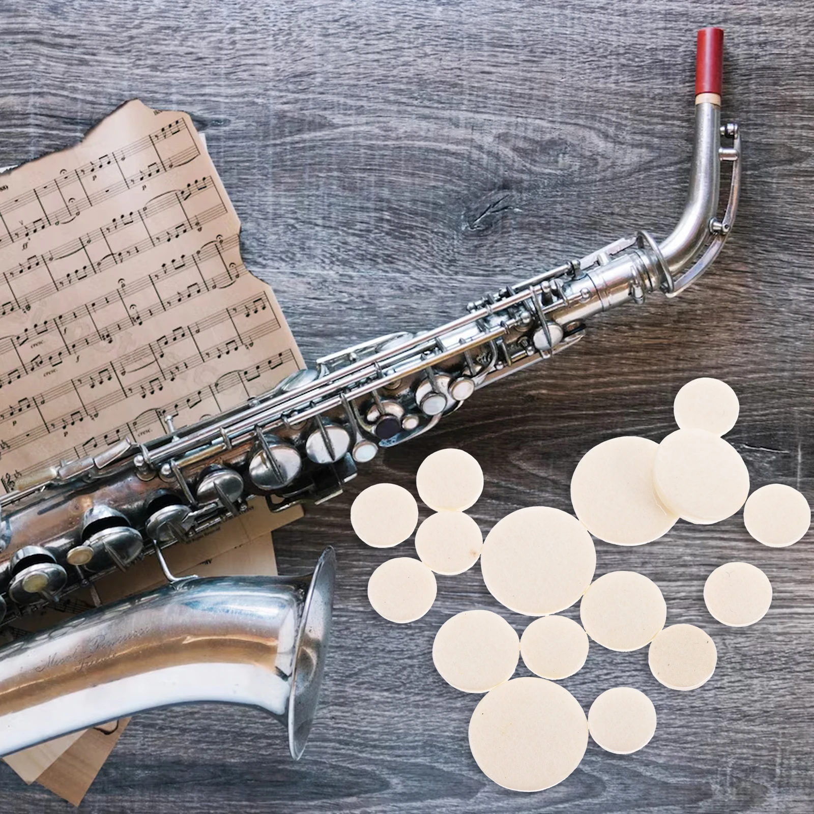 

17pcs Clarinet Pads Woodwind Instrument Pads Clarinet Leather Pads Clarinet Patches Cushions Pads Cushions