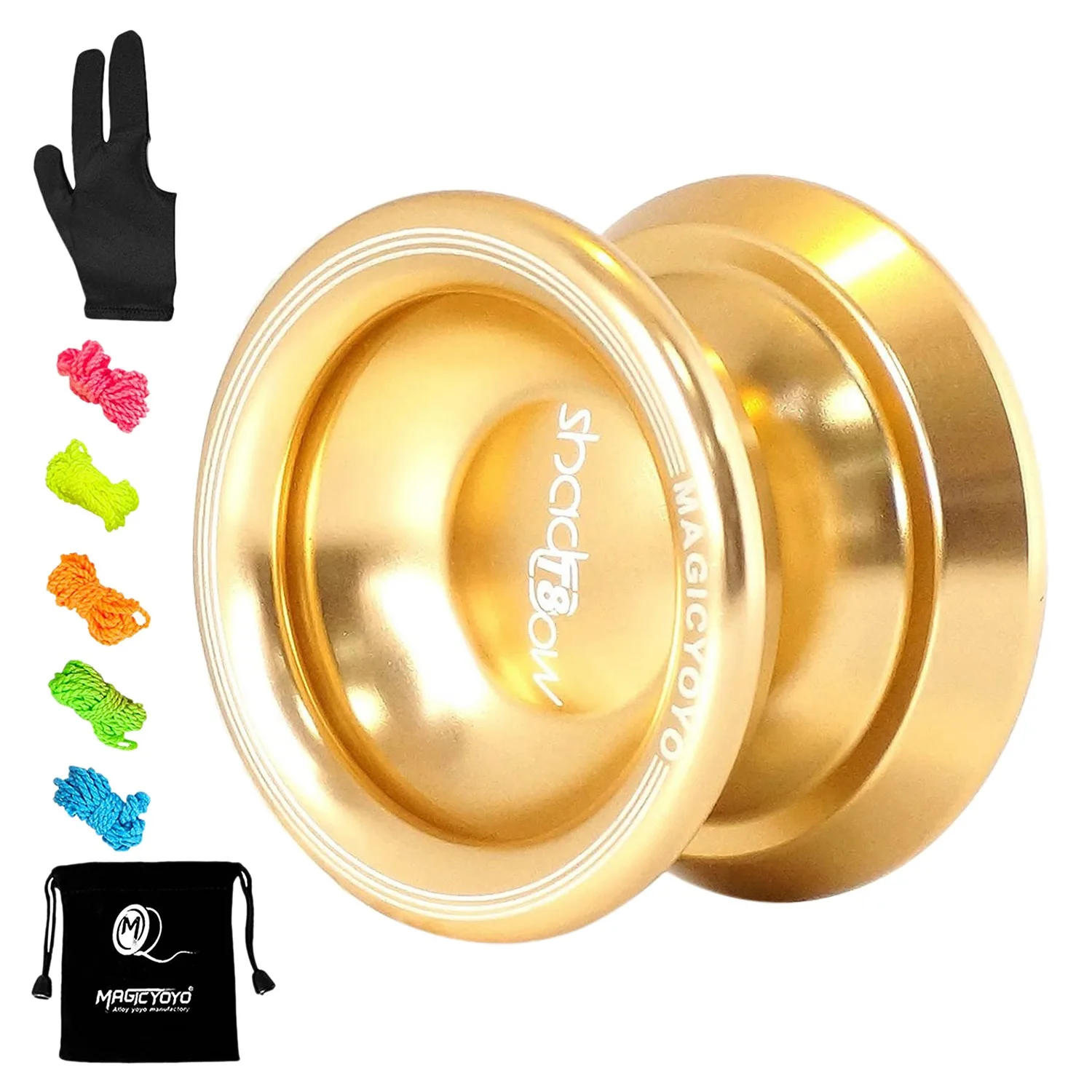 MAGICYOYO Alloy Aluminum Professional Yo-Yo T8 Shadow Unresponsive Yoyo with Yoyo Glove,Bag,5 Strings