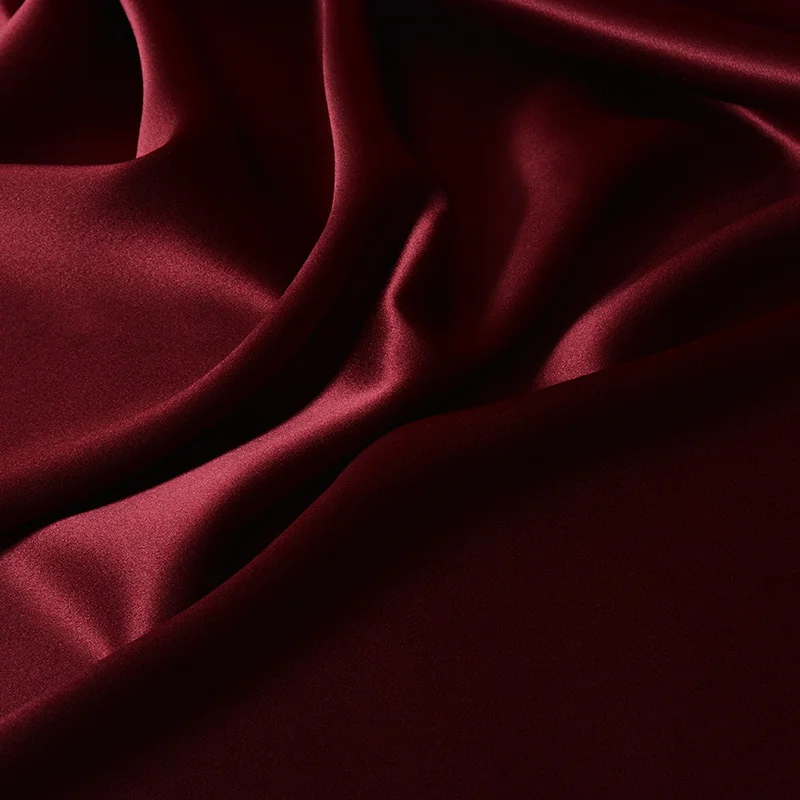 HYSK satin crepe silk fabric 30mm red luxury shiny silk material glossy natural textile diy sew bridal for wedding dress pajamas