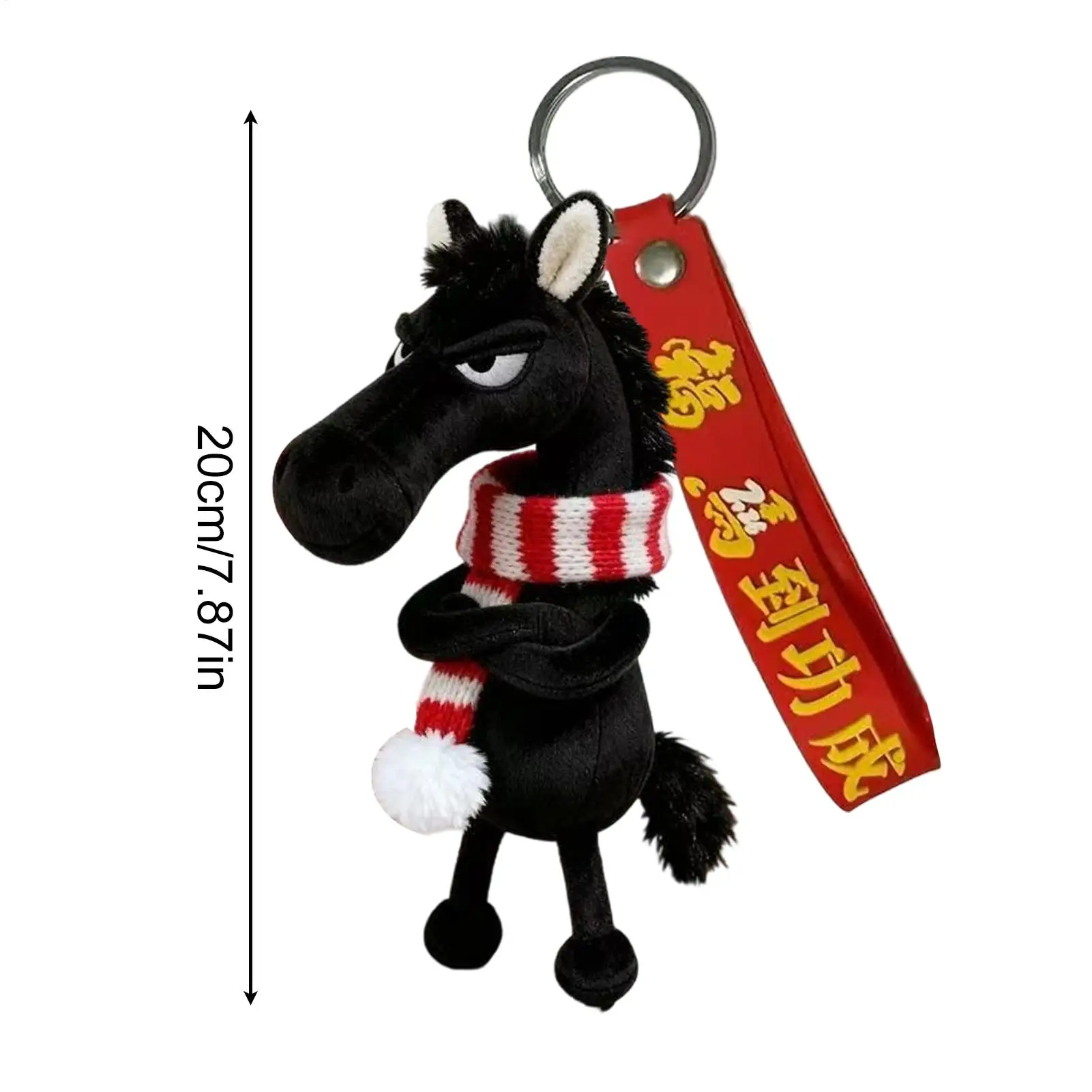 Ciondolo per borsa 2026 Anno del cavallo Portachiavi in peluche Ciondolo per borsa Cavallo farcito Portachiavi Ciondolo per uomo Donna Ragazzi Ragazze Gioventù