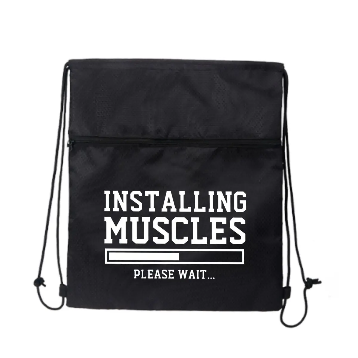 

Установка мышц, пожалуйста, подождите, дизайн, черная минималистичная уличная сумка на молнии на шнурке