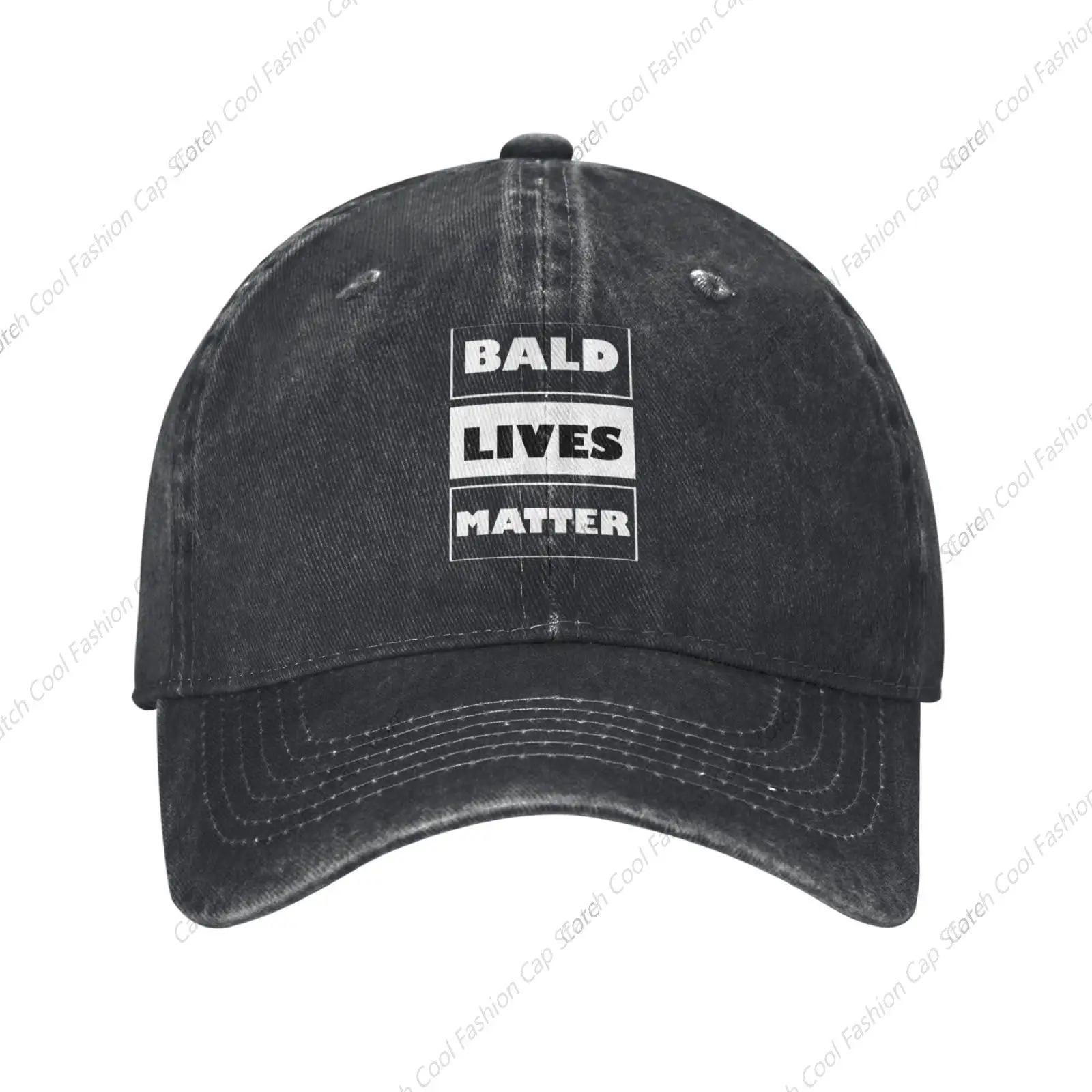 Bald Lives Matter Funny Baseball Cap for Men Women Vintage Trucker Denim Hat Washed Cotton Fashion Unisex Adjustable Sports