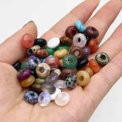 Natuursteen Abacus Kralen Amethist Tijgeroog Jade Losse Big Hole Kraal voor Sieraden Maken Diy Ketting Armband Accessoires