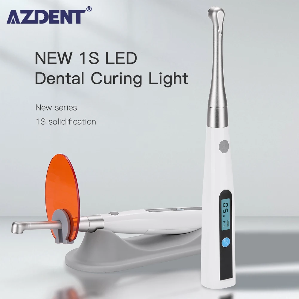 AZDENT Dental  Curing Light Cure Lamp Cordless Metal Head LED 1S 3 Modes 800-1400mw/cm² Dentistry Equipmentntal Curing Light