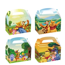 12pcs New Candy Box eco-friendly Disney Winnie the Pooh Party Decorations Box Kids Favors Gift Pooh Bear Glow Party 16*9*9cm