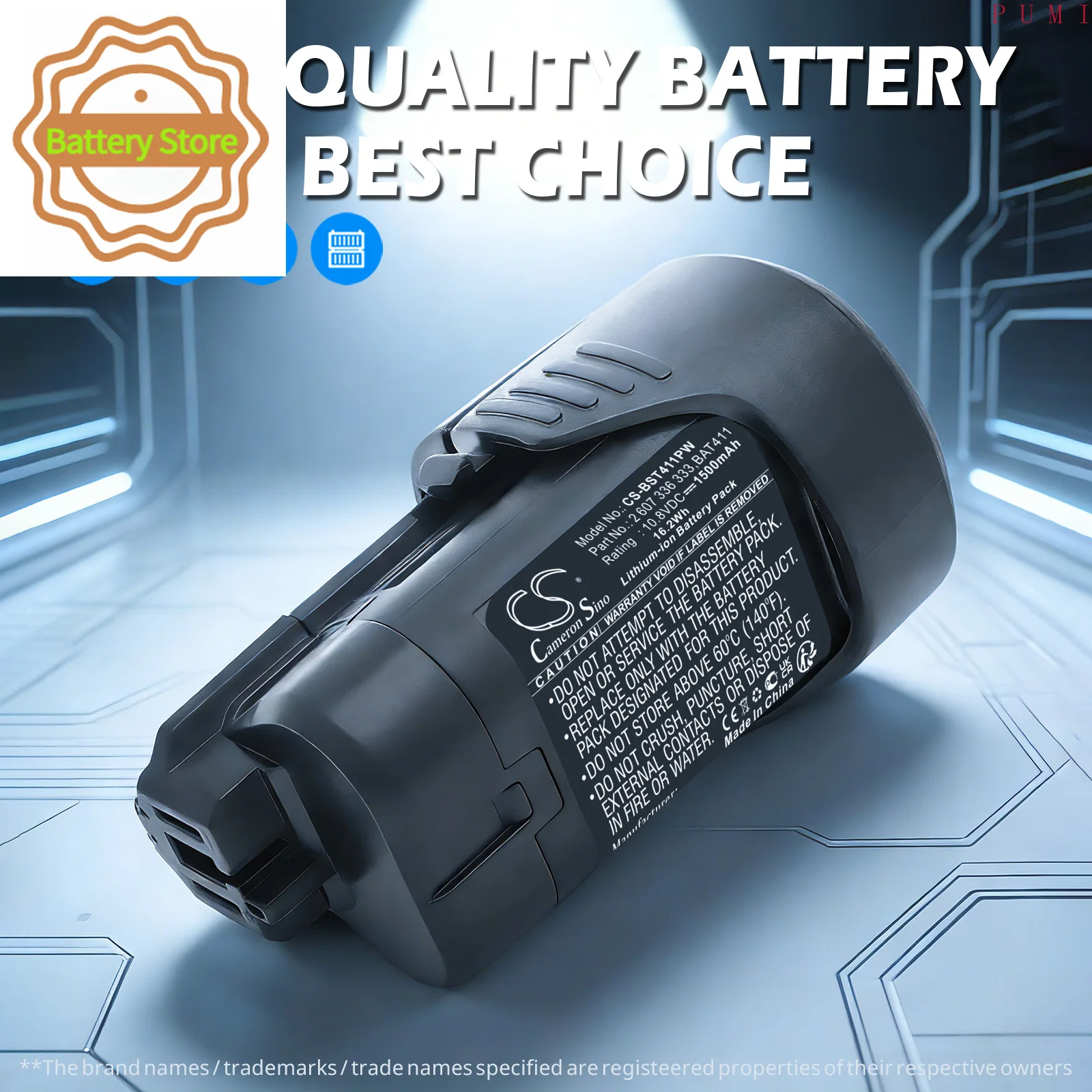 CS Replacement Battery for Bosch Bosch GWB 10.8-LI,Bosch GWI 10.8 V-Li,CLPK30-120,CLPK31-12 PN:1 600 Z00 02X 1500mAh / 16.2Wh