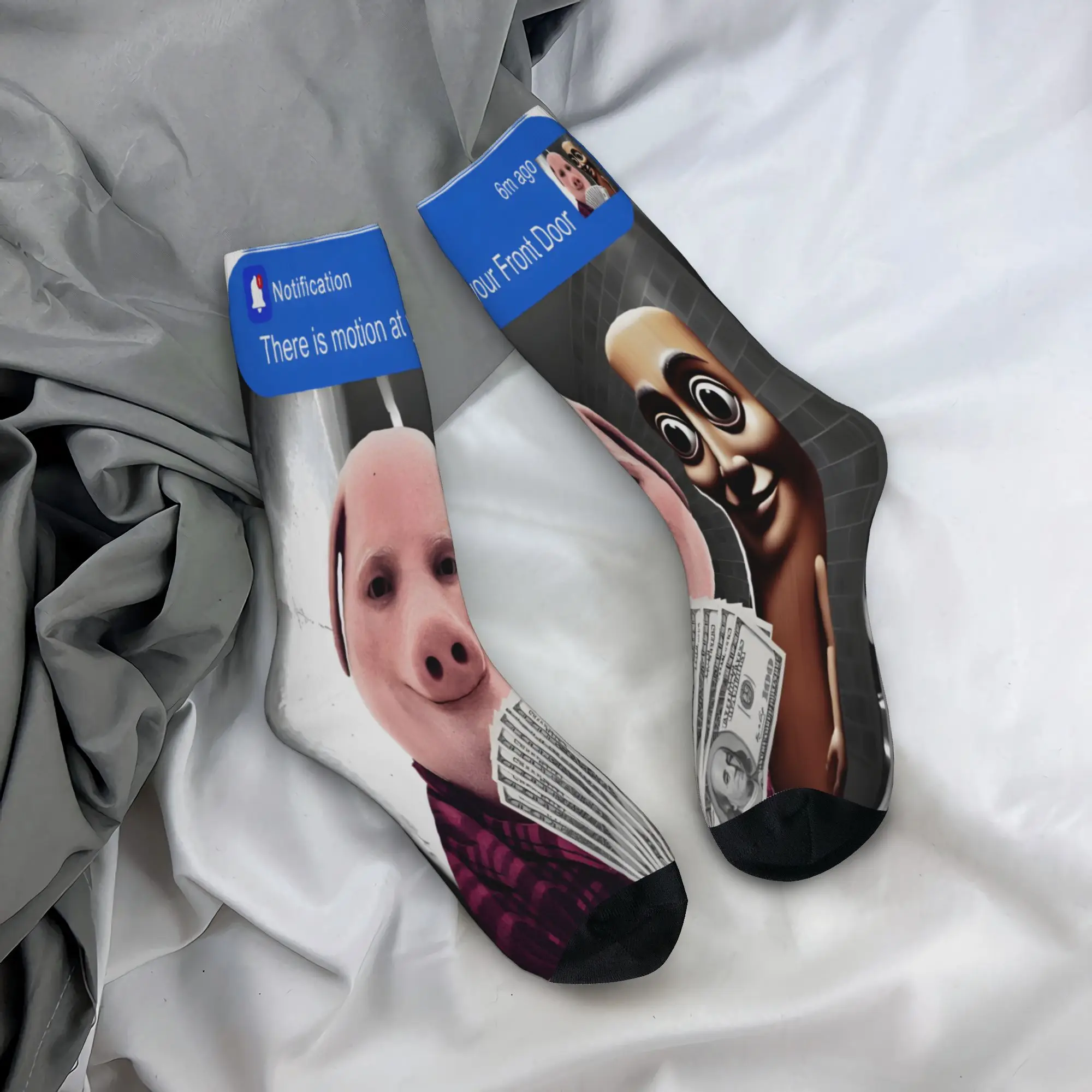Casual Women Men Socks tung tung tung sahur and john pork  Merch Warm  Graphic Dress Socks All Season