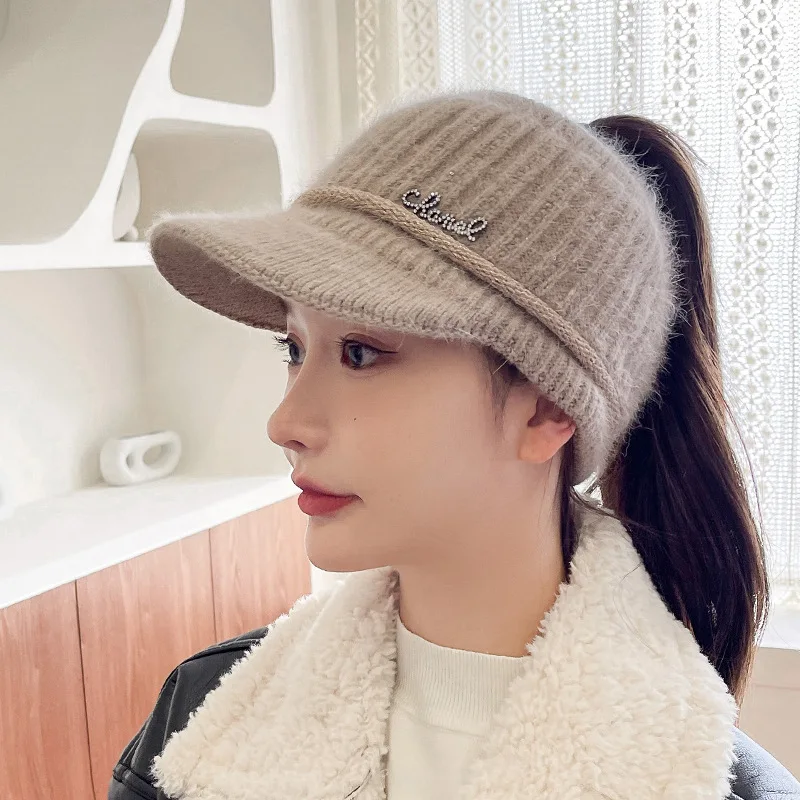 

Women's Knitted Winter Hat - Soft Velvet Lined Baseball Cap Warm & Stylish Unisex Beanie For Cold Weather Empty Top Casual New