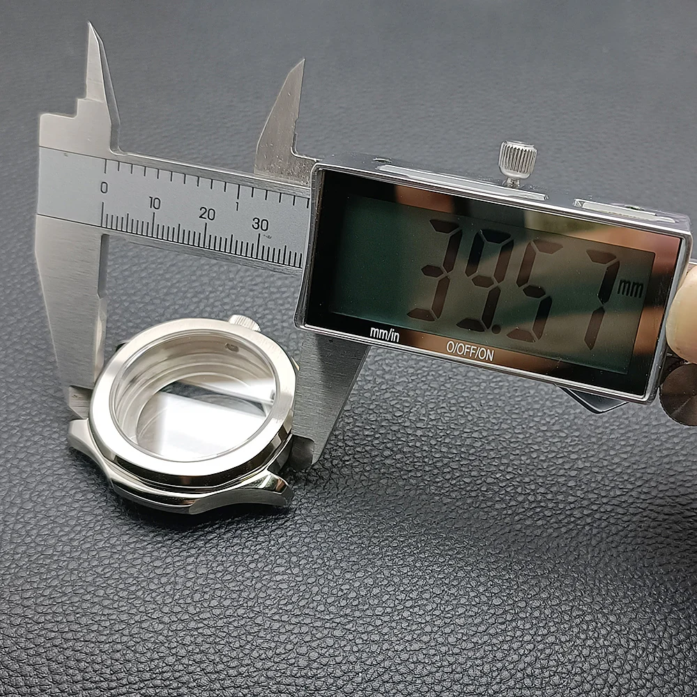 Skx007 gehäuse 40,5mm herren uhren stahl gehäuse fit nh35 nh36 werk gehäuse uhr zubehör edelstahl konvex glas 20mm band