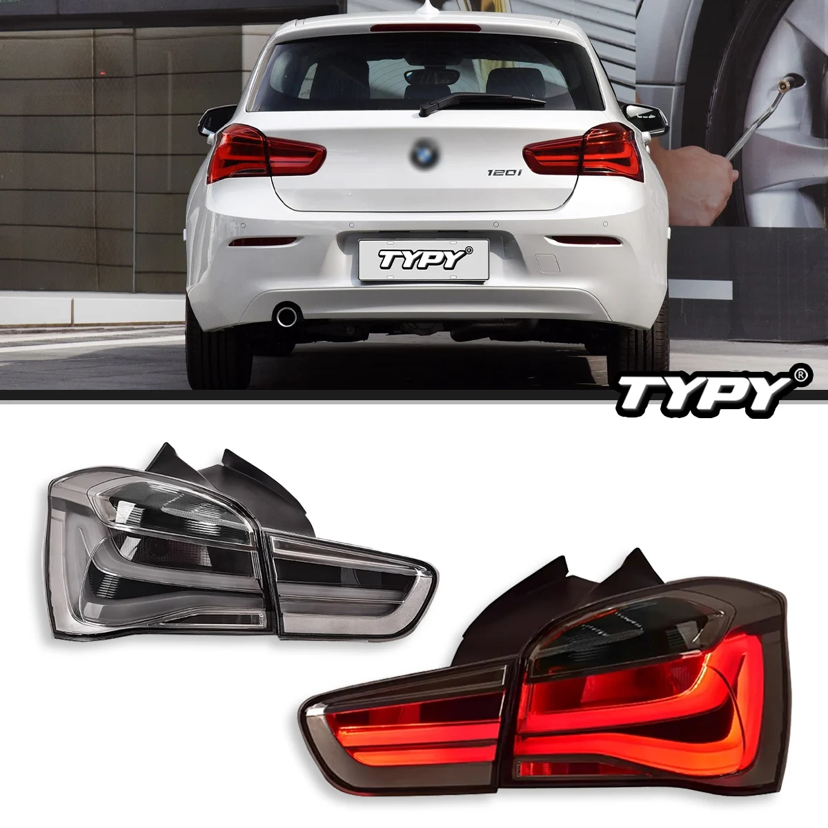 

Модель автомобиля для BMW 1-й серии F20 2015-2018 задние фонари с последовательным указателем поворота, анимационный тормоз, парковка, маяк, подтяжка лица
