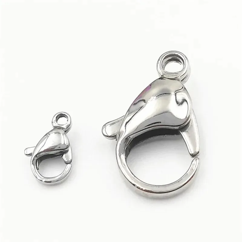 

100pcs 316L Stainless Steel Lobster Clasp Connectors for Necklace&Bracelet Chain DIY Fashion Jewelry Findings