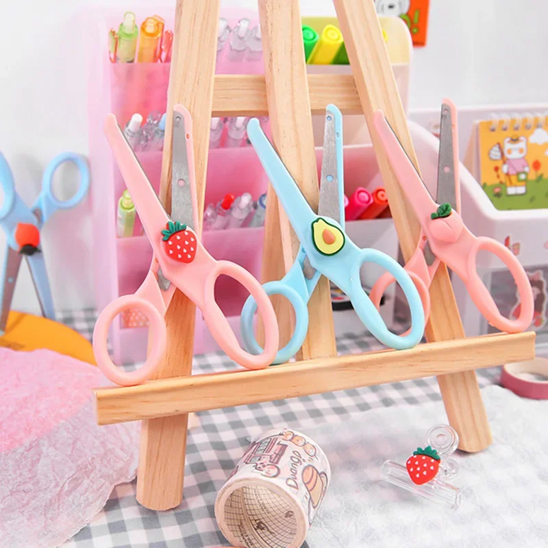 Ciseaux de sécurité dessin animé pour enfants, outil d'art portable, coupe de papier bricolage, étudiant mignon, bureau, 1 pièce