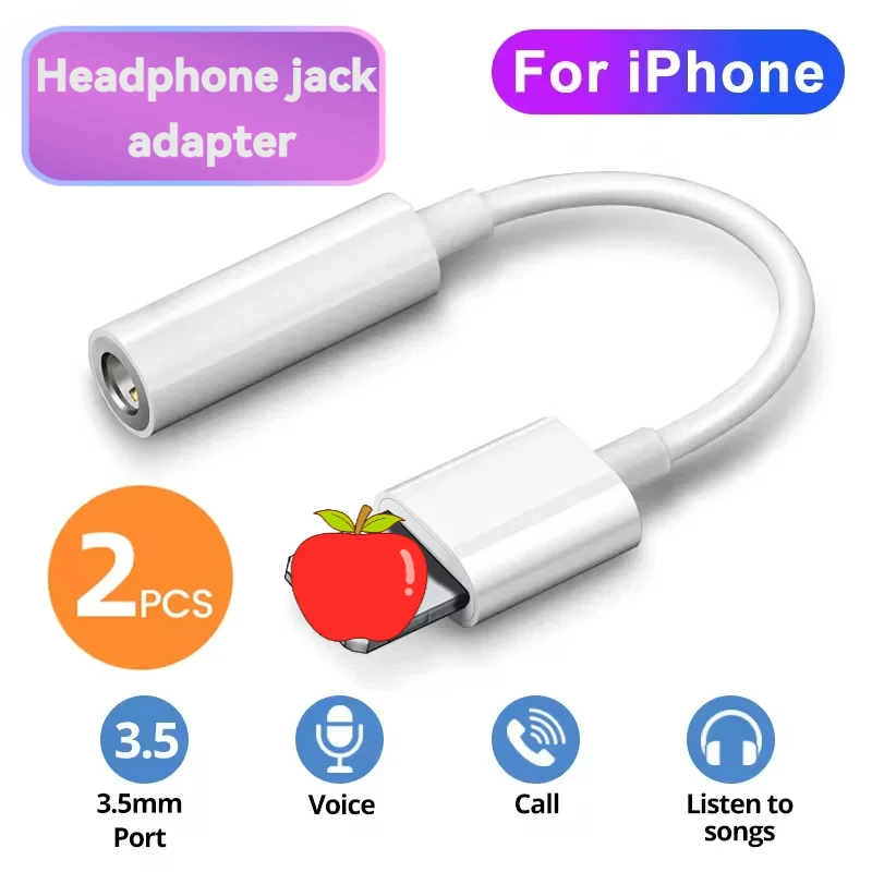 

Адаптер для наушников Lightning на 3,5 мм для iPhone — серия 11/12/13/14, 12 Mini, SE 2020, XS/XR/X, 8/7 — аудиокабель iOS AUX