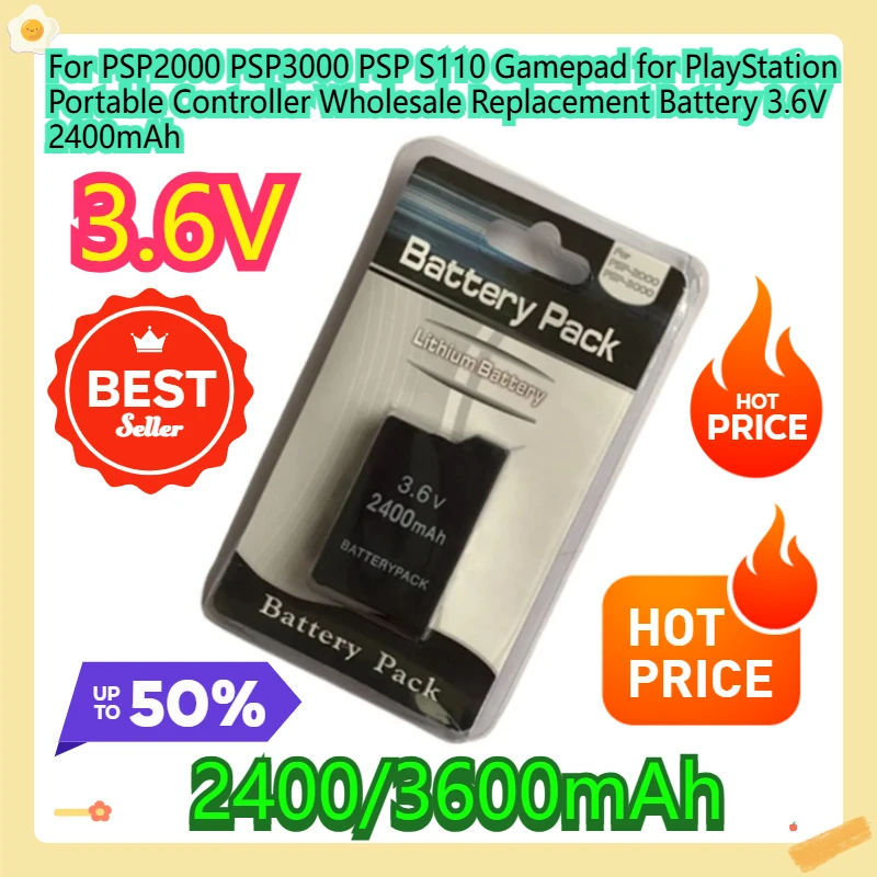 

For PSP2000 PSP3000 PSP S110 Gamepad for PlayStation Portable Controller Wholesale Replacement Battery 3.6V 2400mAh