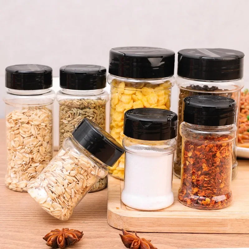 10/1PCS Transparent Seasoning Jars with Lids Spice Bottle Salt Pepper Shaker Container Kitchen Storage BBQ Powder Storage Bottle