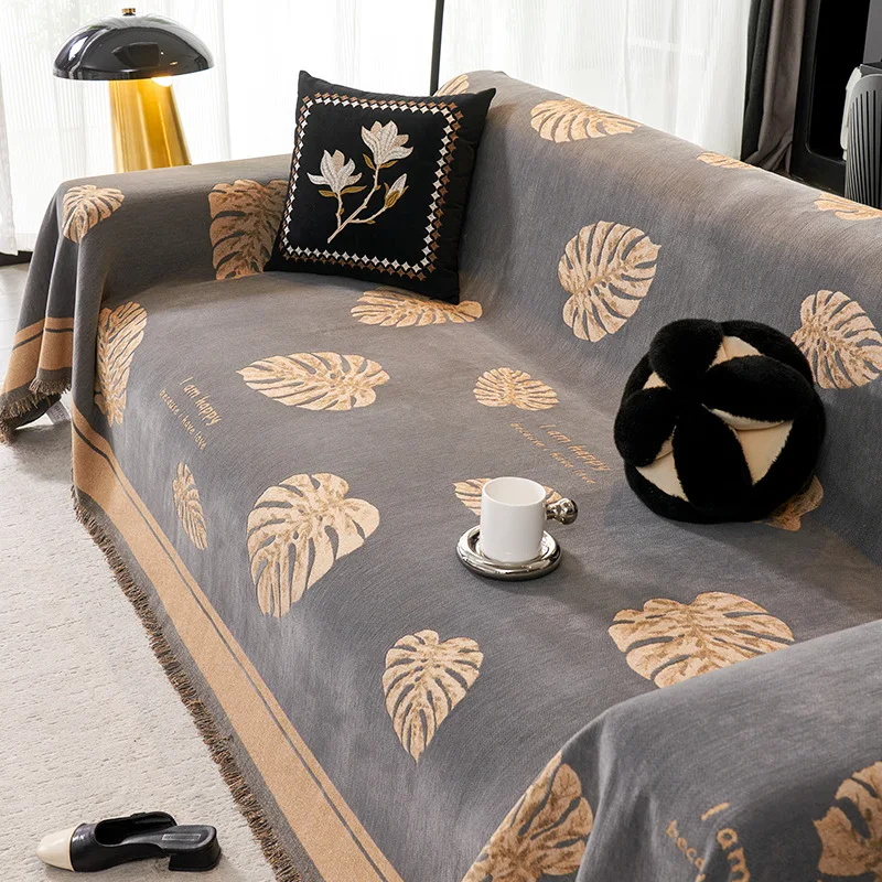 

Sofa Towel Tassel Edge Cotton Yarn Camping Blanket, Sofa Cushion Cover Towel, All-inclusive Sofa Cover for All Seasons