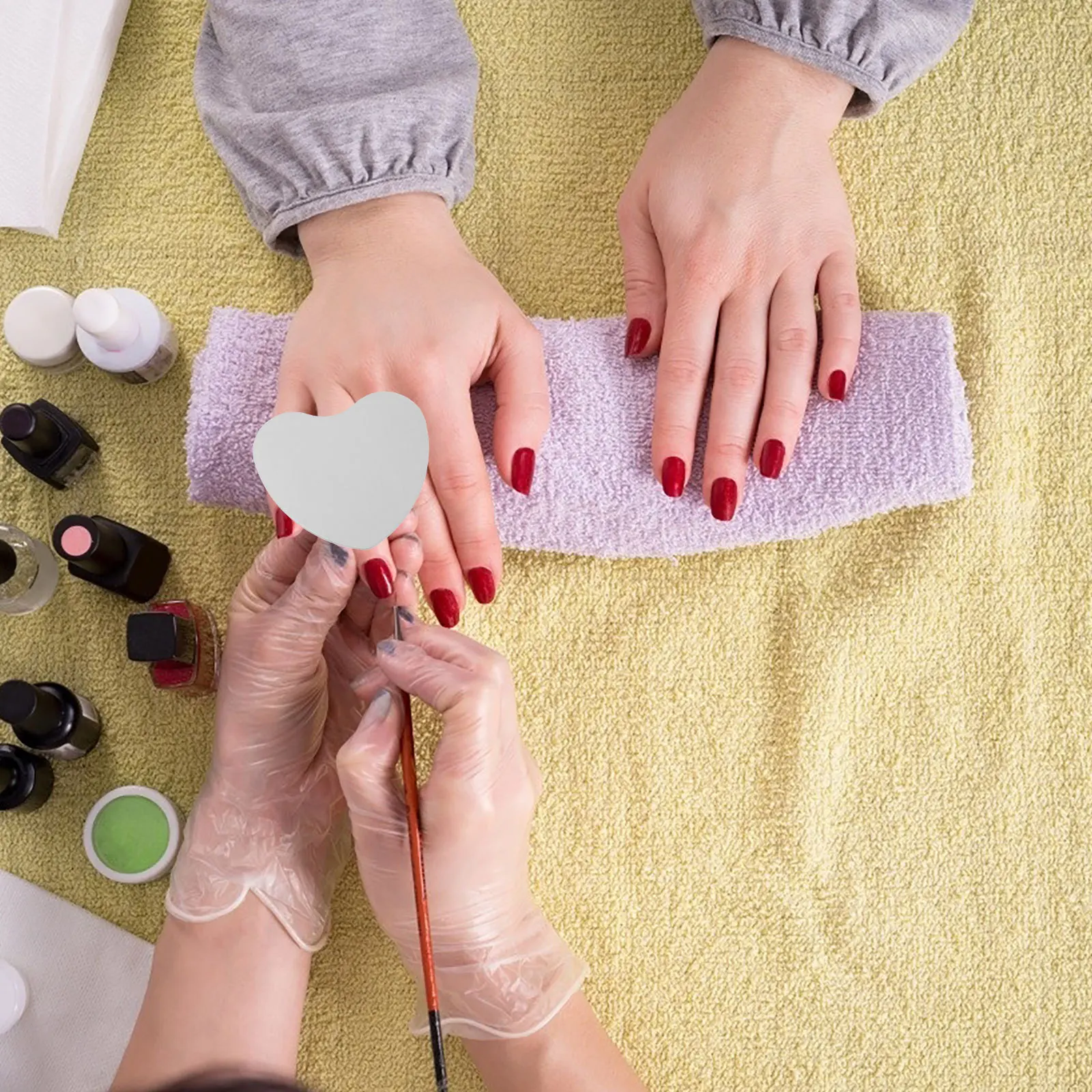 2 stuks legering ring mengpalet nagelgereedschap hart bloem ontwerp voor het mengen van DIY nail art gel manicure