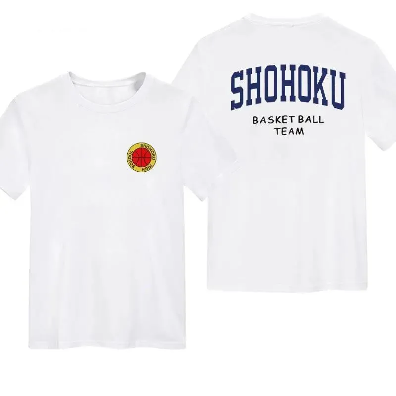 Anime SHOHOKU Akagi KOGURE MIYAGI RUKAWA MITSUI SAKURAGI T Shirt męski z krótkim rękawem Casual topy treningowe bawełniane