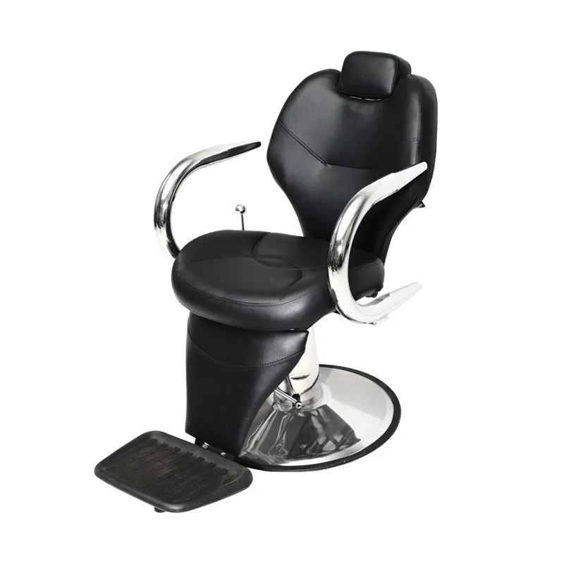 Customized men's retro barber chair can be inverted fashion salon black rotating adjustable lift