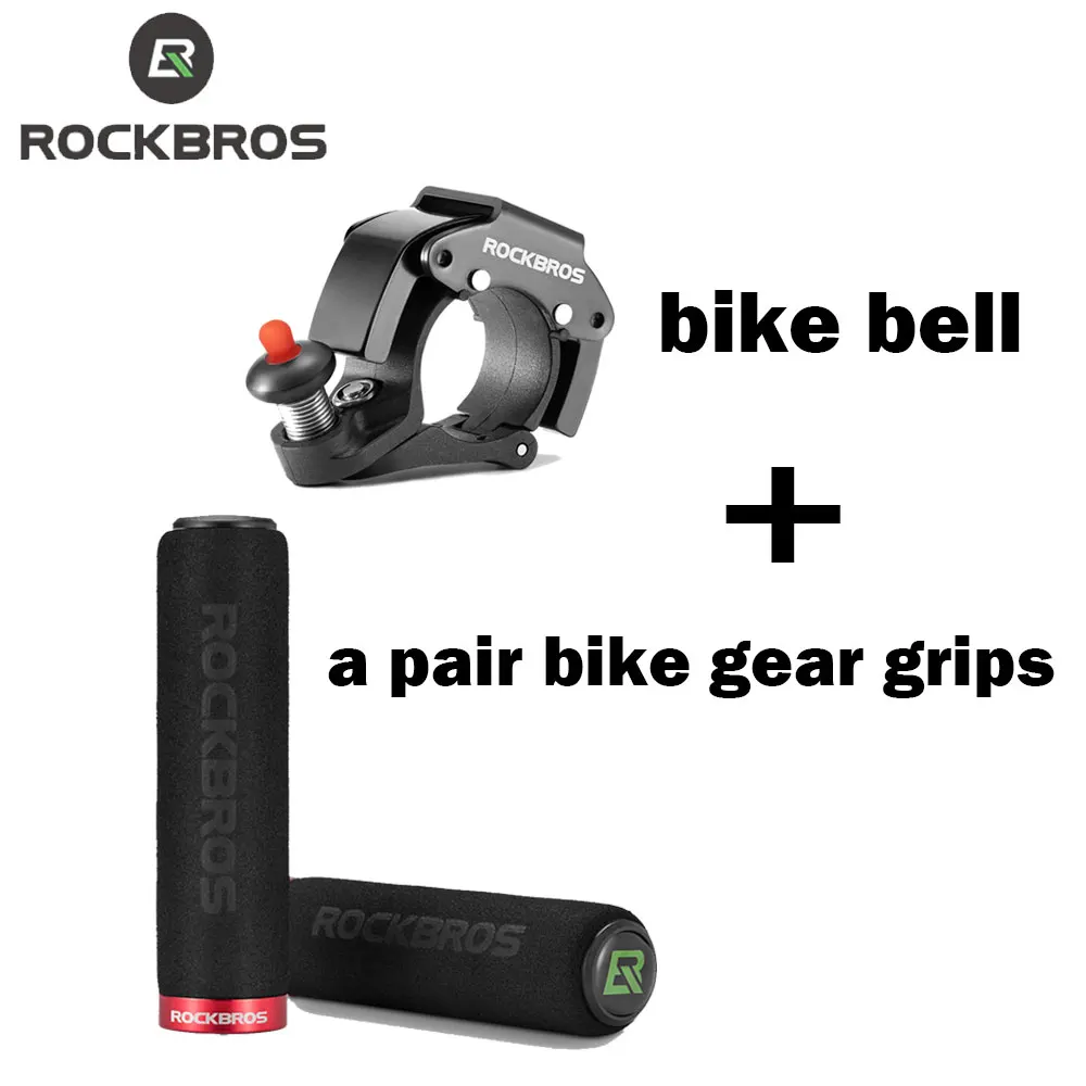 ROCKBROS Bike Bells Hidden Bells for 0.87 in Handlebars More Than 100dB Bike Handle Grips Shock Absorption for MBT road Bike