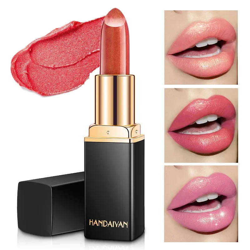 

Brand Professional Lips Makeup Waterproof Shimmer Long Lasting Pigment Nude Pink Mermaid Shimmer Lipstick Luxury Makeup Cosmetic