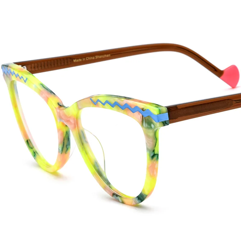 

Cat-eye acetate glasses frame Harajuku style men and women glasses can be equipped with myopia anti-blue light glasses frame