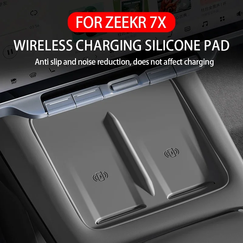 

For ZEEKR 7X 2024 2025 Central control wireless charging silicone pad Anti slip and scratch pad Car interior accessories