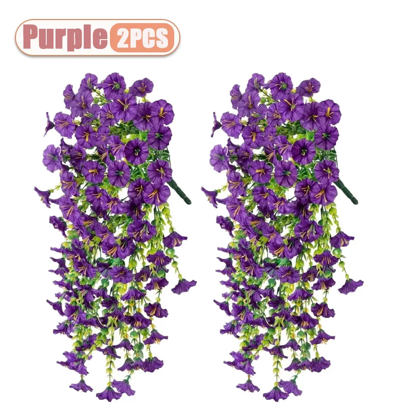 2-8PCS Indoor Outdoor Kunstmatige Morning Glory Muuropknoping Faux Bloemen Home Decor Tuin Bloemstuk Decoraties