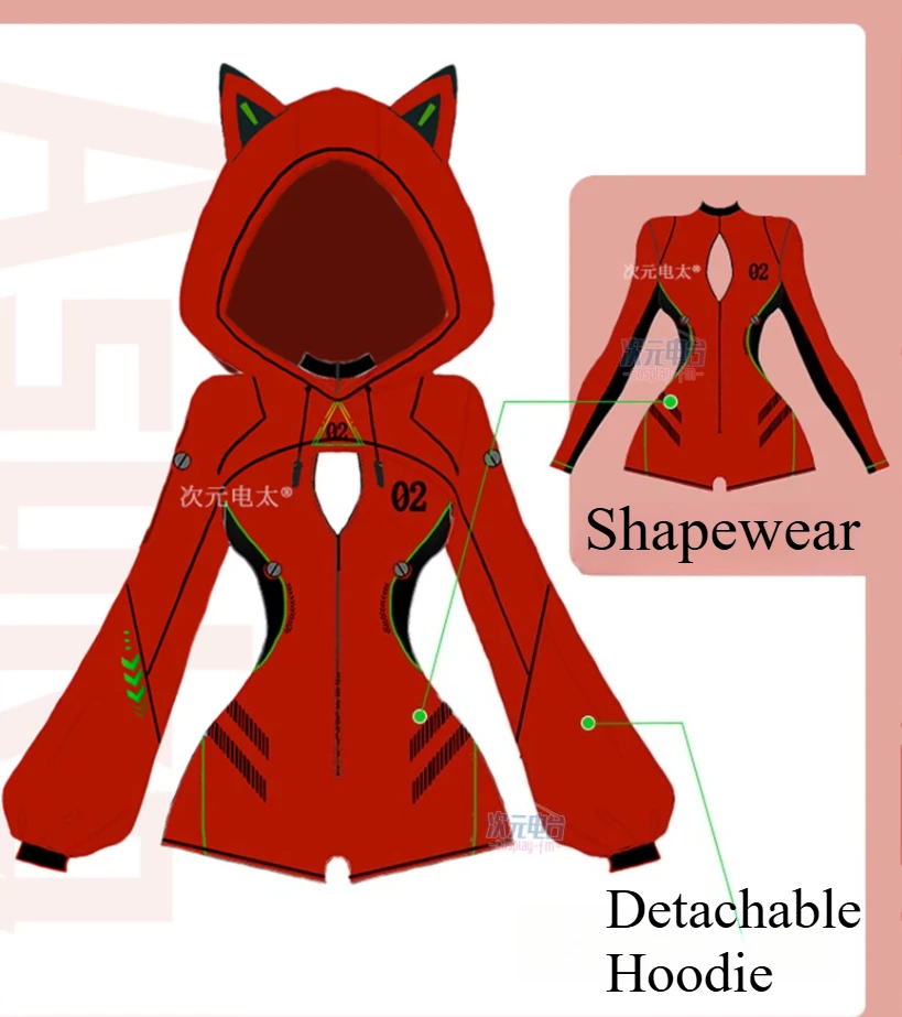 

EVA Asuka Langley Shikinami Cosplay Costume Fan style tight fitting jumpsuit with functional style sportswear NexoCosplay