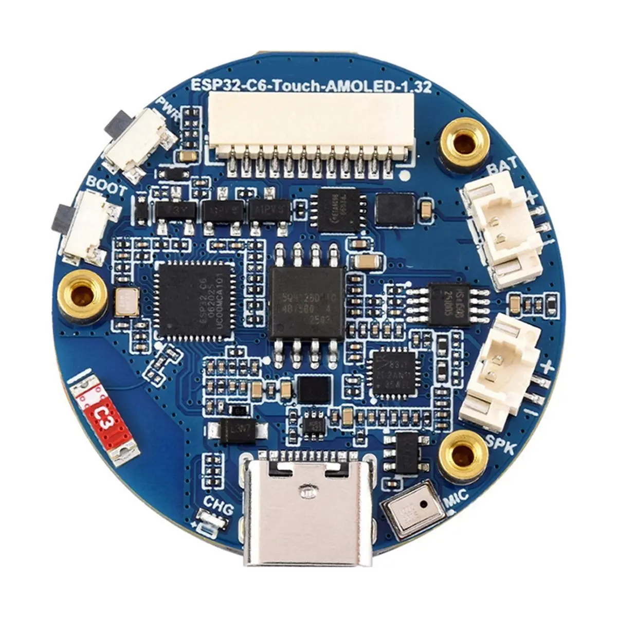 ♠Summer sale♥♦☹ -C6 Touch AMOLED Development Board 1.32Inch 466x466 Resolution Display WiFi 6 Bluetooth 5.0 Supports for Xiaozhi
