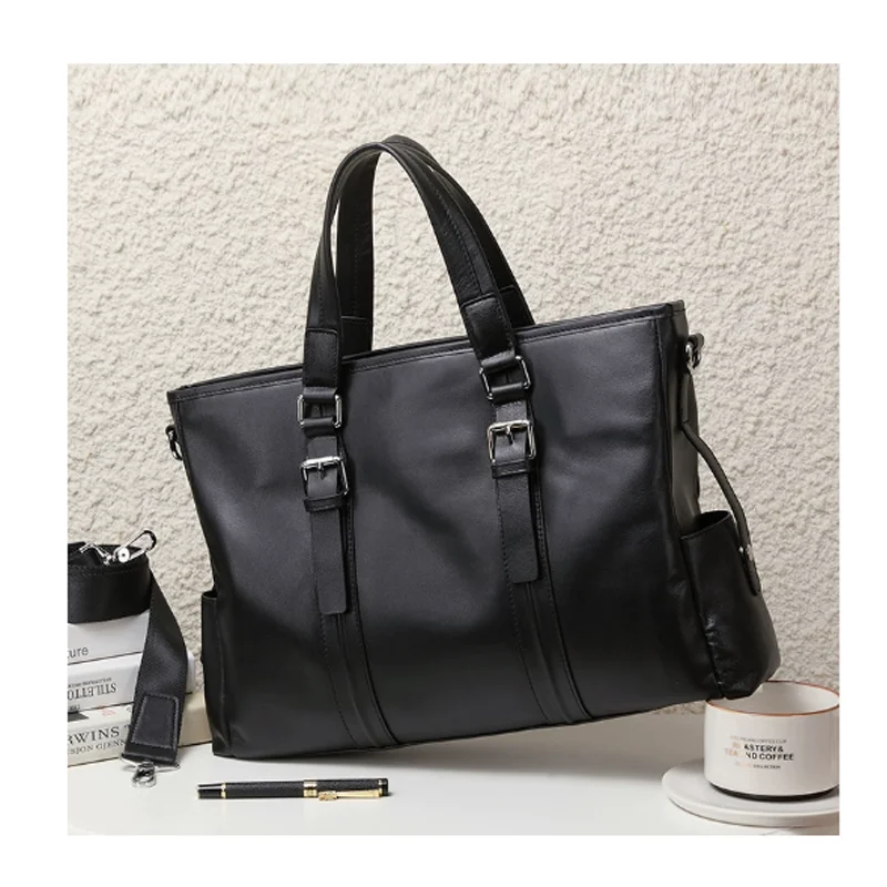 

Real leather men's luxury handbag new business casual briefcase luxury men's shoulder bag crossbody bag business bag trend