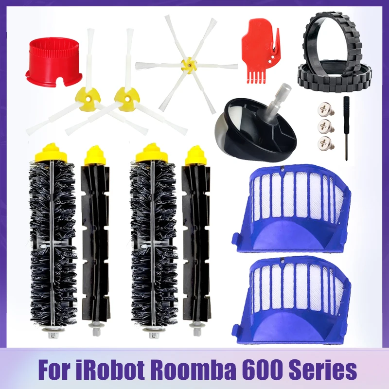 

Детали для iRobot Roomba 600 Series 610 620 625 630 650 660, основная/боковая щетка, фильтр НЕРА, Колесные аксессуары