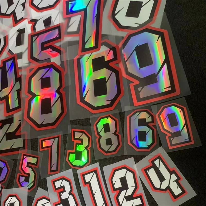 Racing Numbers Decorative Stickers Car Racing Motorcycle Head Stickers DIY Reflective Waterproof Sticker 0123456789 Decals Refit