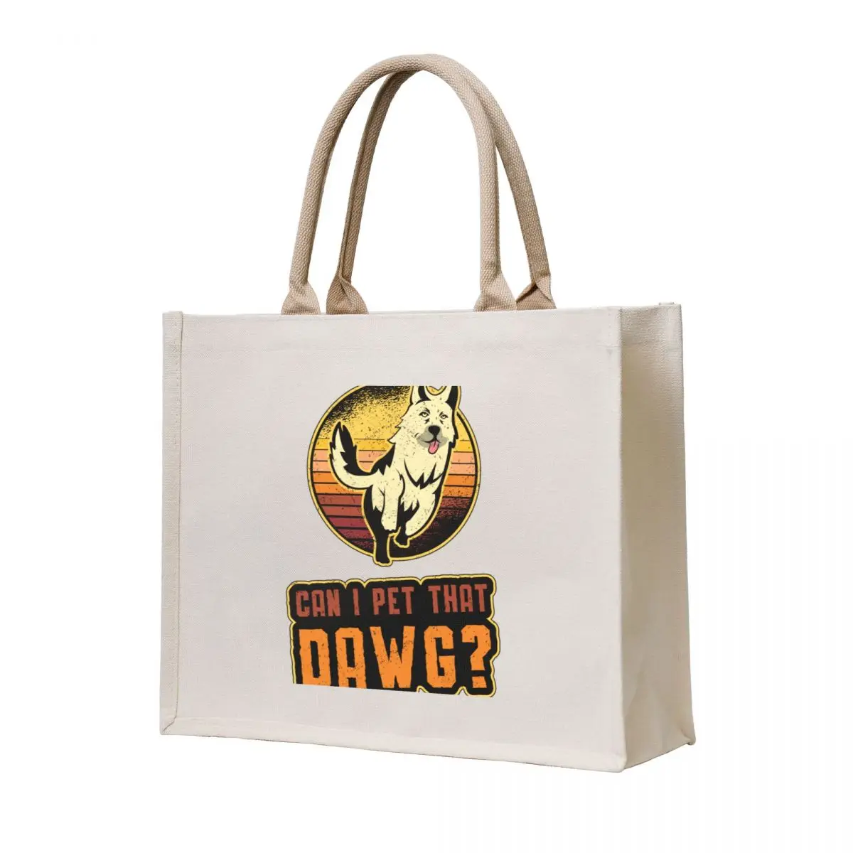 

German Shepherd Can I Pet That Dawg Vintage Funny Tote Bag Shopper bag Gift bags Shopper shopping bag