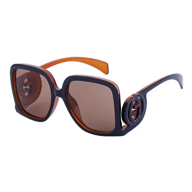 Gafas de sol de estilo único de gran tamaño a la moda para mujer, gafas de sol con montura de plástico, gafas de sol cuadradas de diseñador de marca de lujo para mujer