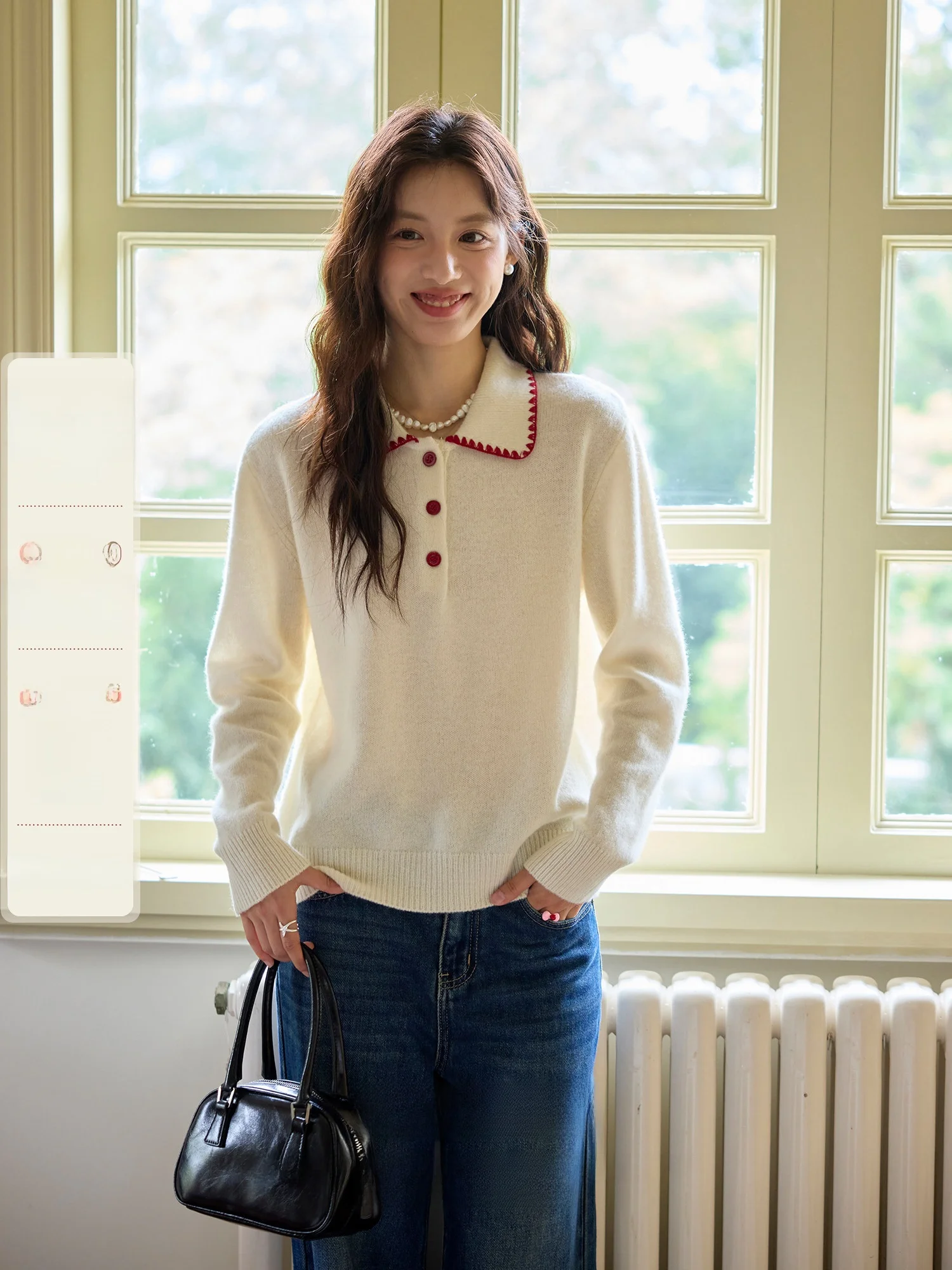 

Винтажный женский кардиган ORWhite с отложным воротником, осенне-зимний, бежевый, из чистой шерсти, универсальный, длинный, базовый слой