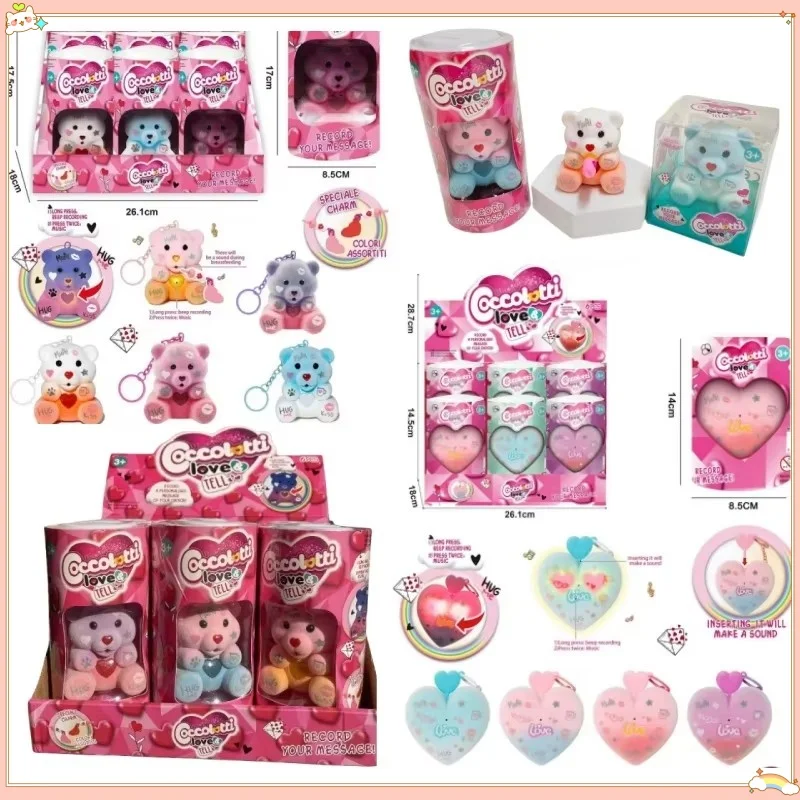 

2025 New Cute Cuddle Pacifier Bear Keychain Blind Box Unicorn Recording Glowing Key Buckle Flocking Custom Surprise Box Toy Gift