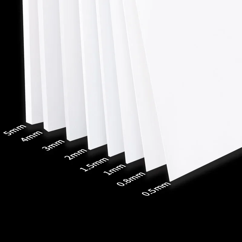 0.5/0.8/1/1.5/2/3/4/5mm Thickness White ABS Plastic Plate Model Sheet Material For DIY Model Part Accessories