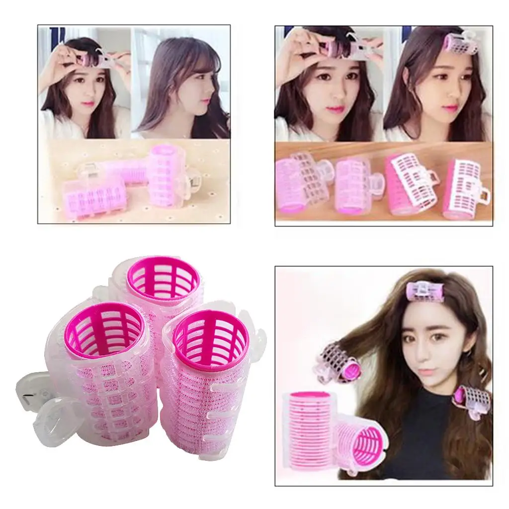 3pcs Hairdressing Home Use DIY Large Self-Adhesive Hair Rollers Styling Hair Curlers Wave No Heat Hairdressing Tool