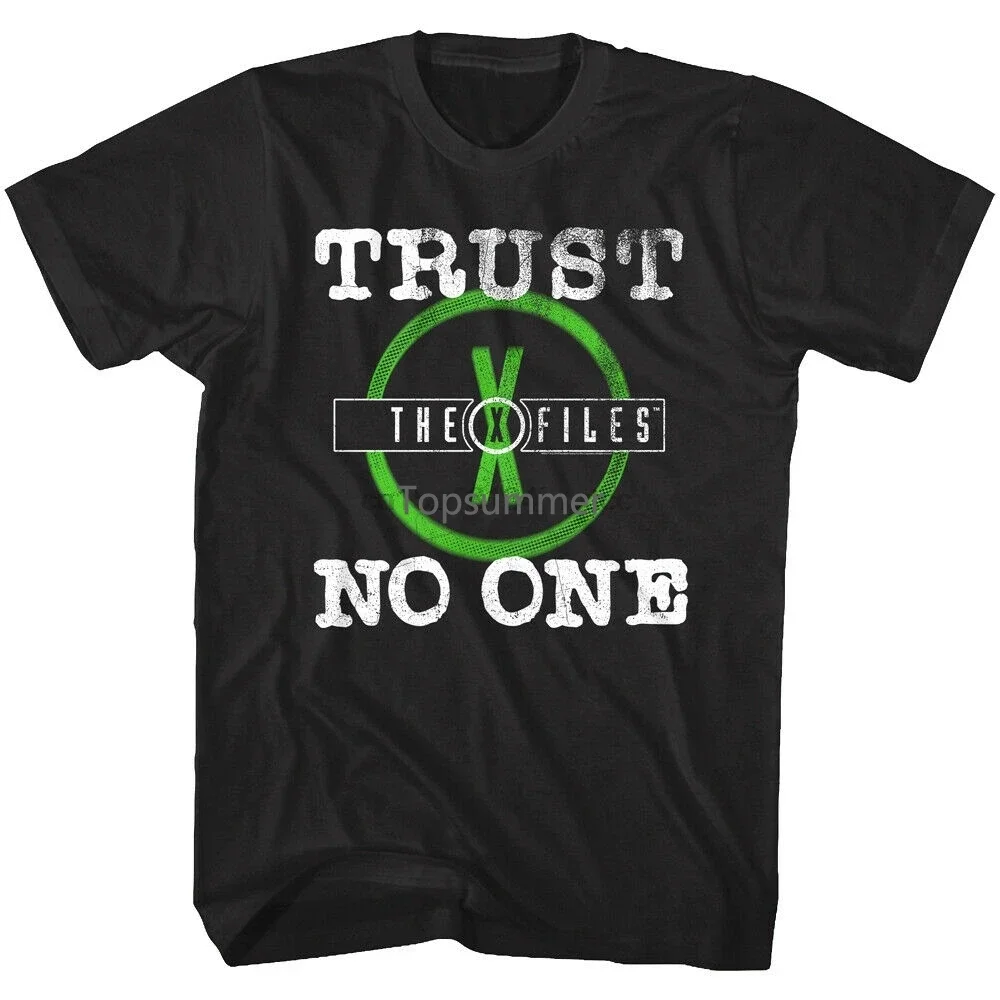 Camiseta para hombre con Logo de Tv The X Files Trust No One, camiseta con estampado de agentes especiales Paranormal Fbi