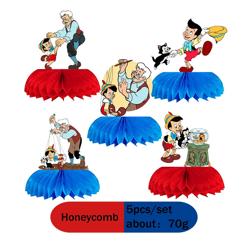 Cartoon The Adventures of Pinocchio Decorations Birthday Party Favors Childrens Disposable Paper Cup Plate Cake Toppers Supplies