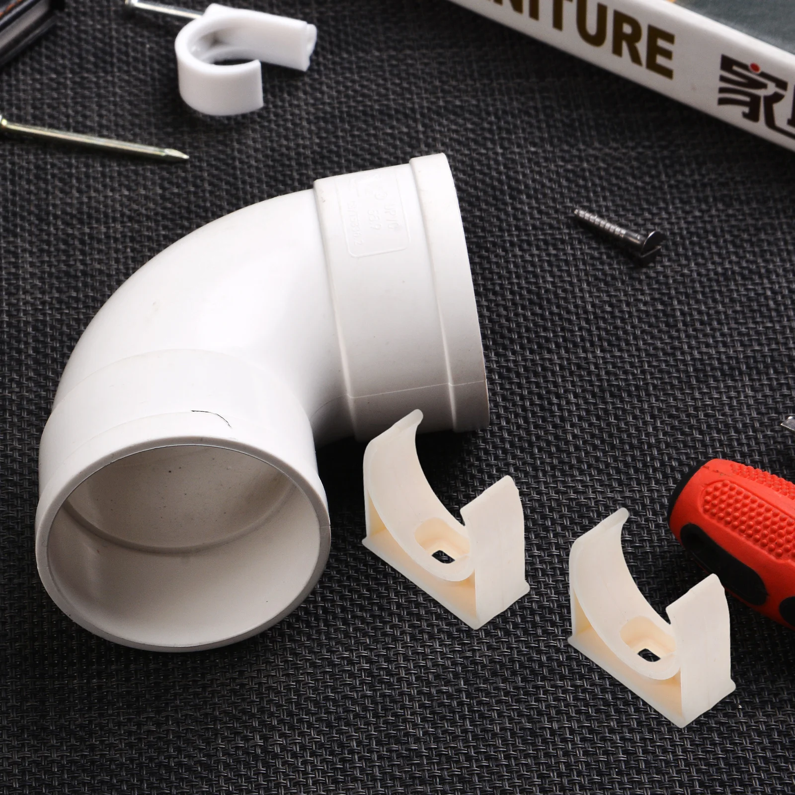 

40Pcs Plastic Pipe Clamps U-Shaped 25mm Inner Diameter Beige for Water PVC Pex Tubing Support Holder Hose Clip Repair Mount