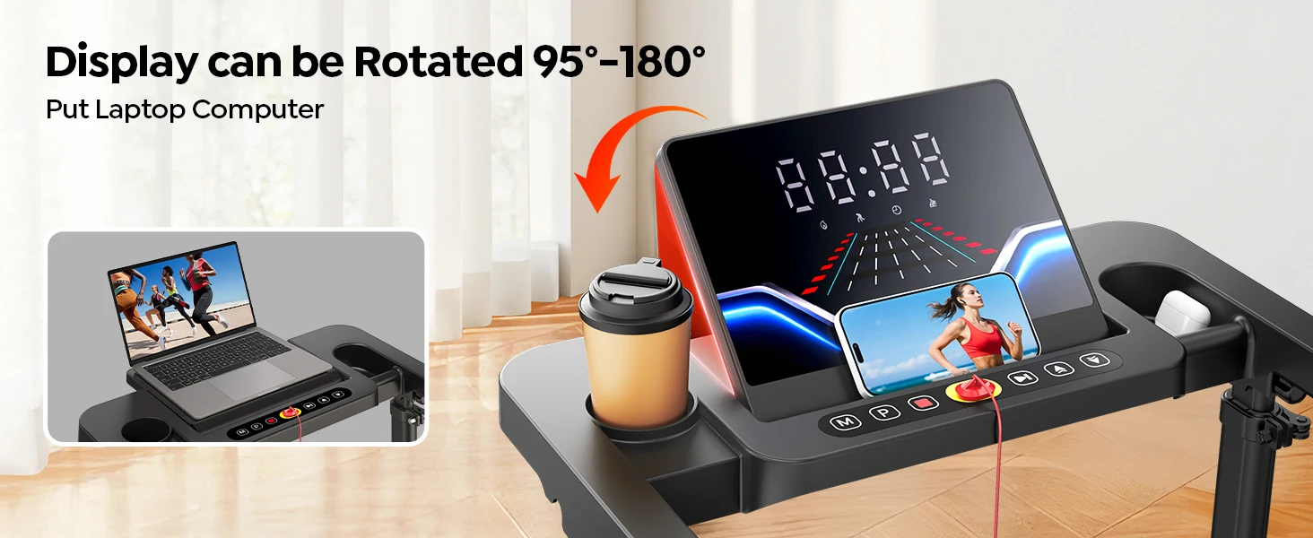 Toputure Elektrisches Klappbares Laufband für Zuhause mit Steigung 12 km/h Smart App-Steuerung LED-Display Geh- und Laufpad für Heim und Büro – Detail 23