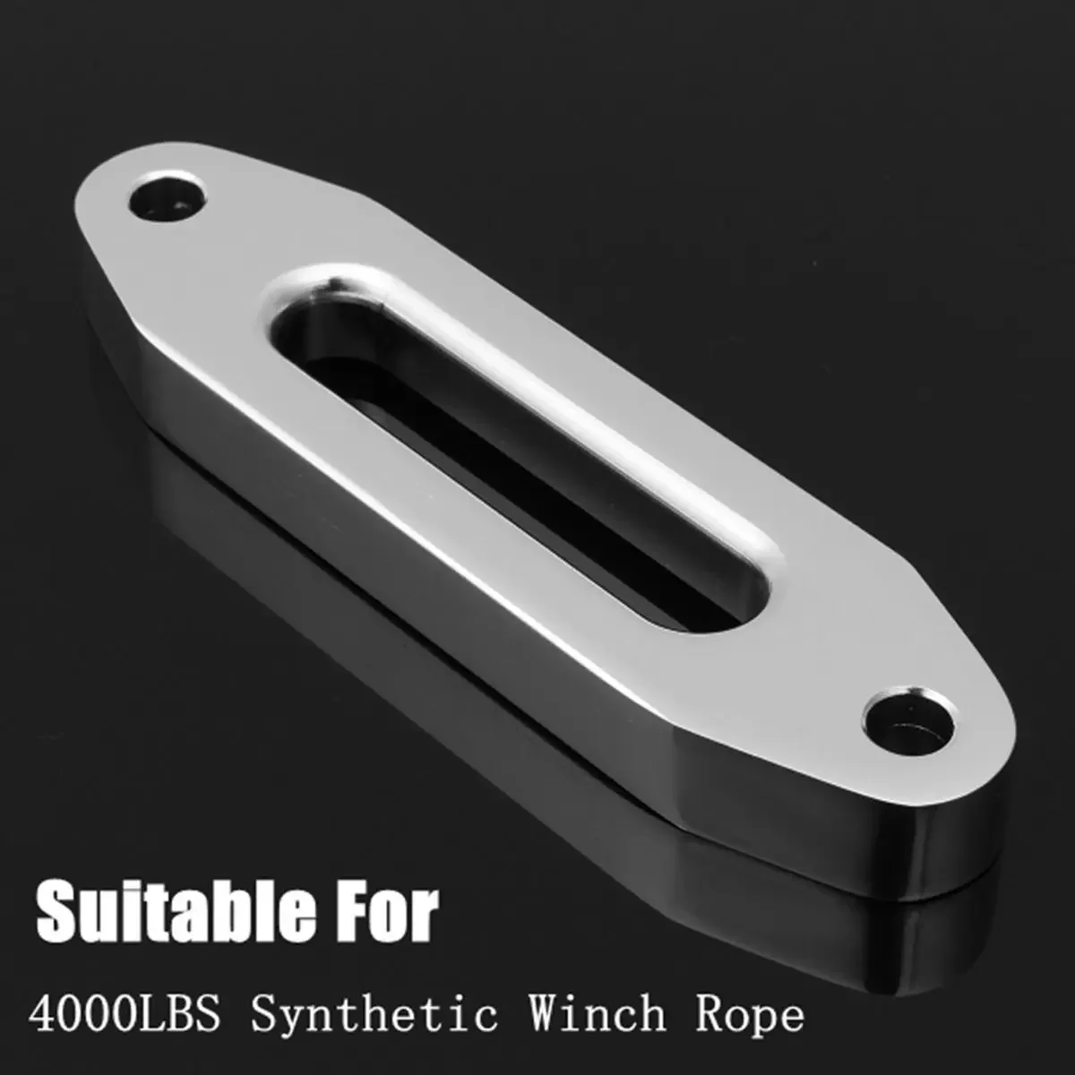 

Silver 4000LBS Aluminum Hawse Fairlead For Synthetic Winch Rope Cable For Off Road 4WD